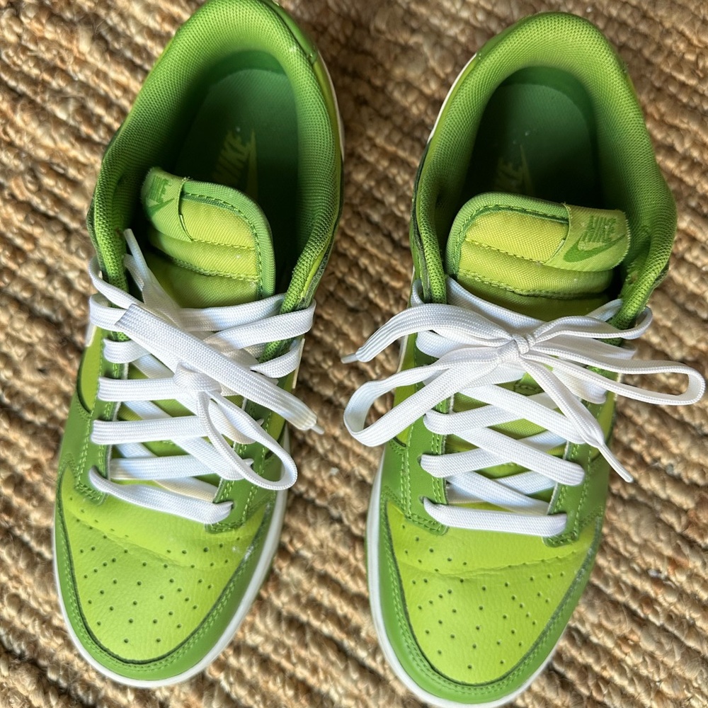 Nike Dunk Low Green Glow Sneakers | Lime Green White Dunks | Women’s Size 9 - Picture 5 of 6